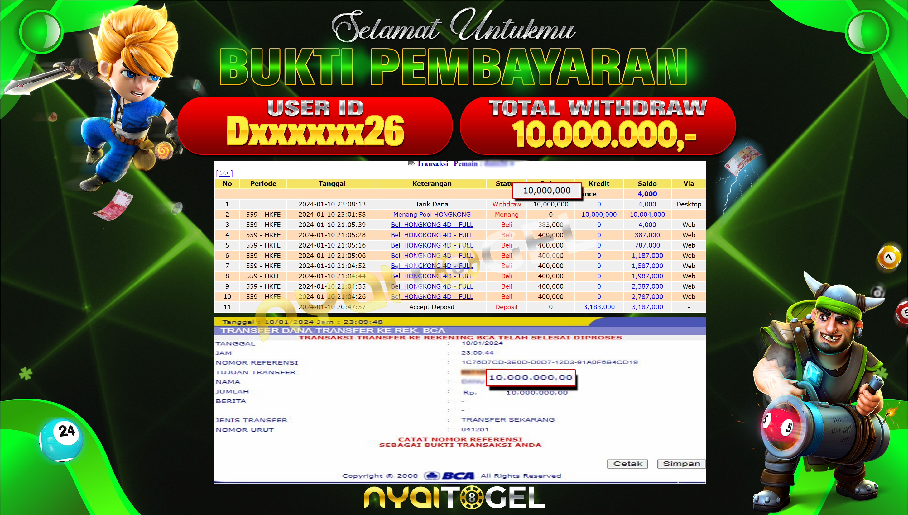 NYAITOGEL Bukti Jackpot Togel Di Pasaran HK Rp.10.000.000,-