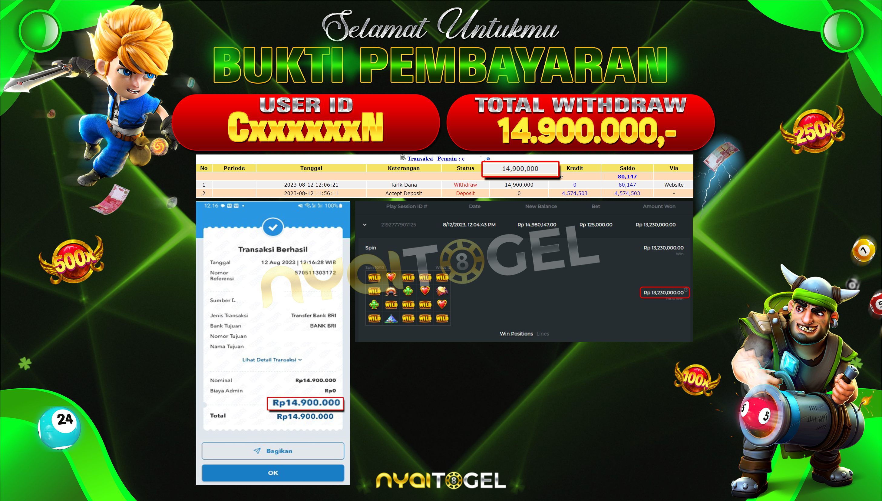 Bukti Jackpot Slot 12 Agustus 2023