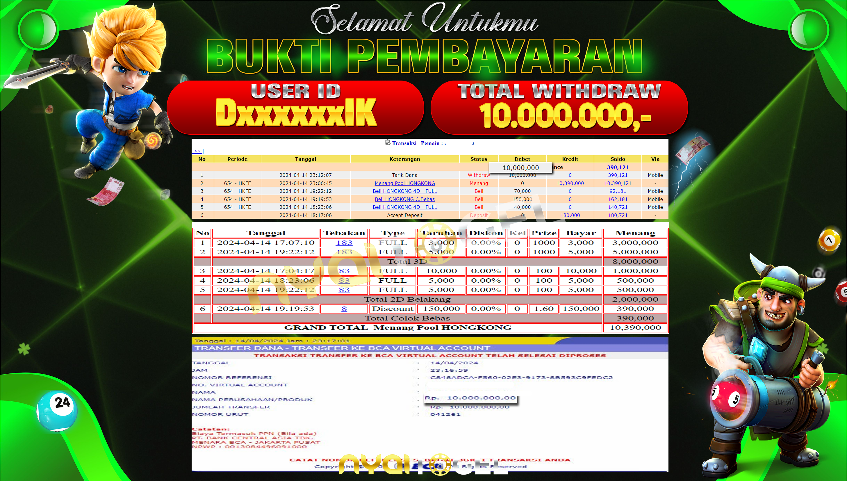 NYAITOGEL Bukti Jackpot Togel Di Pasaran HK Rp.10.000.000,-