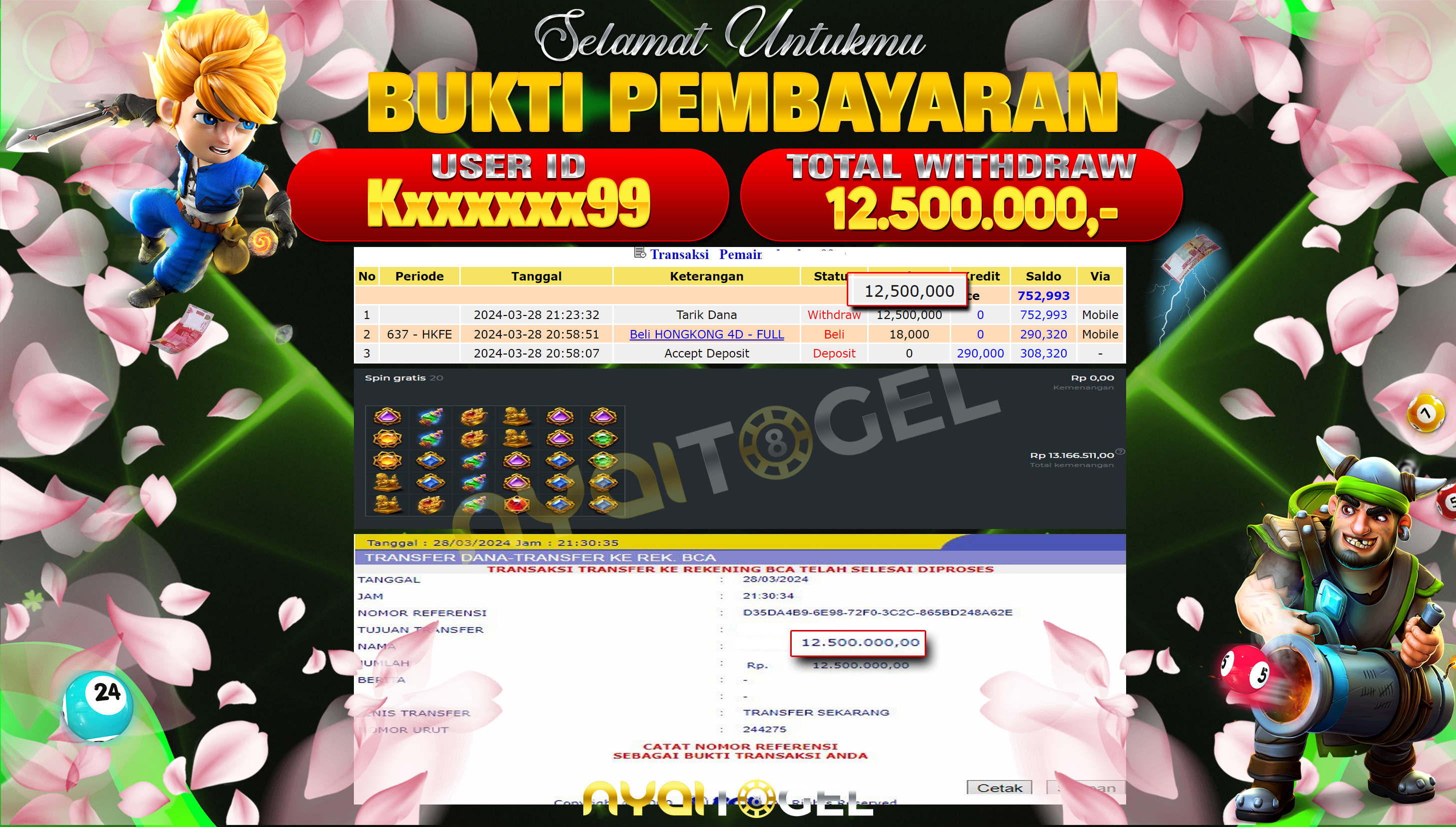 NYAITOGEL Bukti Jackpot Slot Di Gates Of Olympus Rp.12.500.000,-