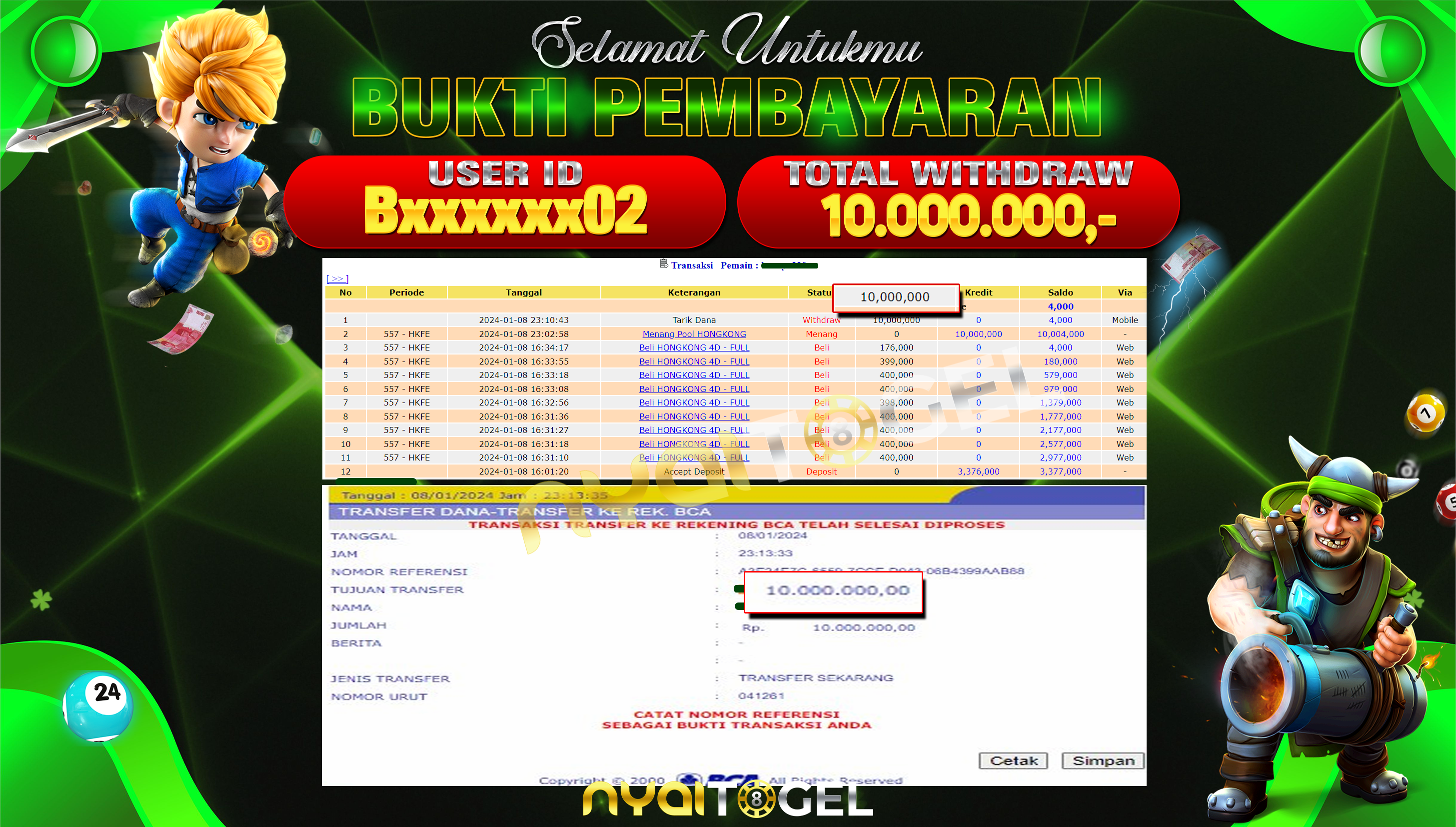 NYAITOGEL Bukti Jackpot Togel Di Pasaran HK Rp.10.000.000,-