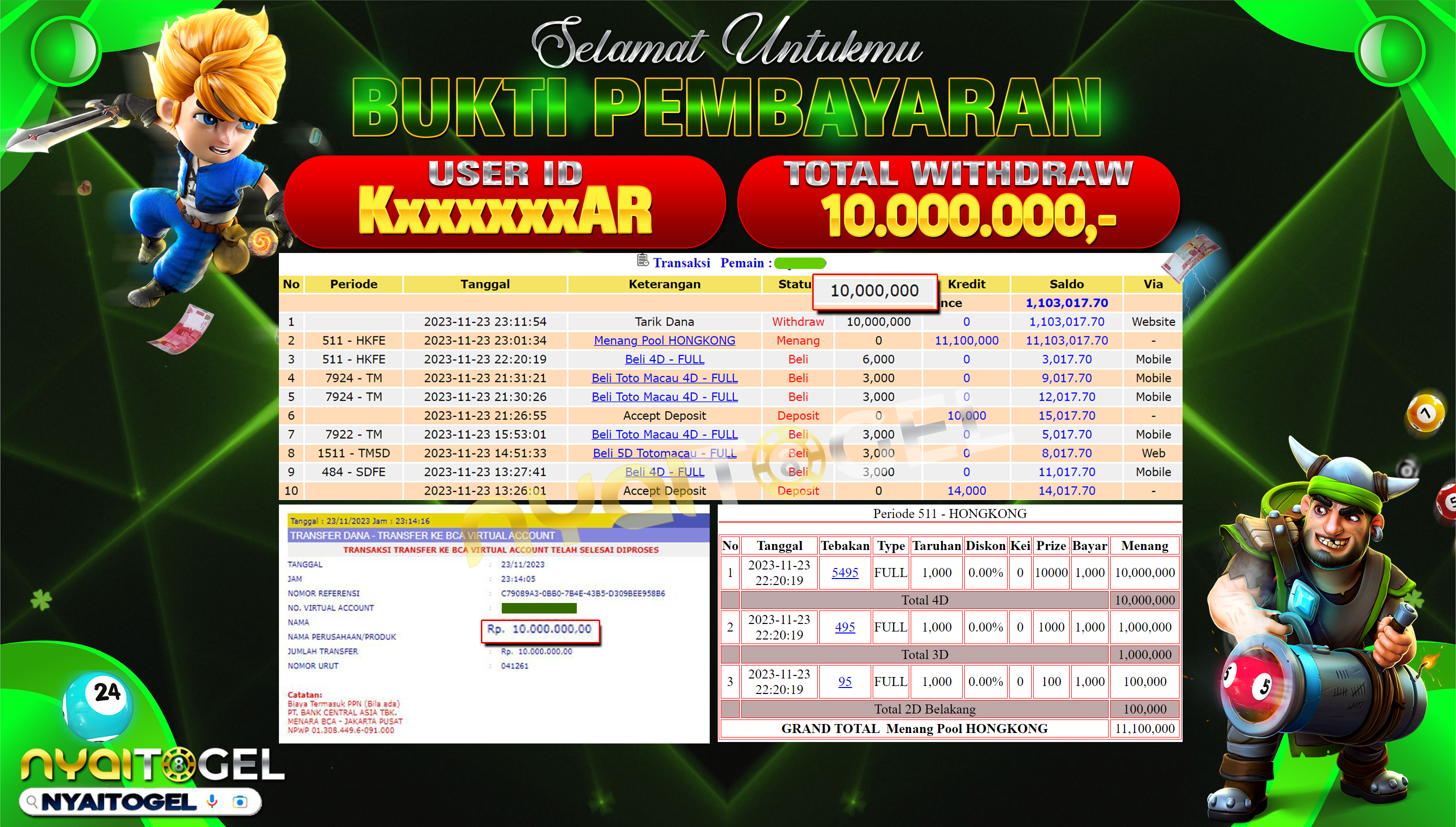 NYAITOGEL Bukti Jackpot Togel Di HK Rp.10.000.000,-