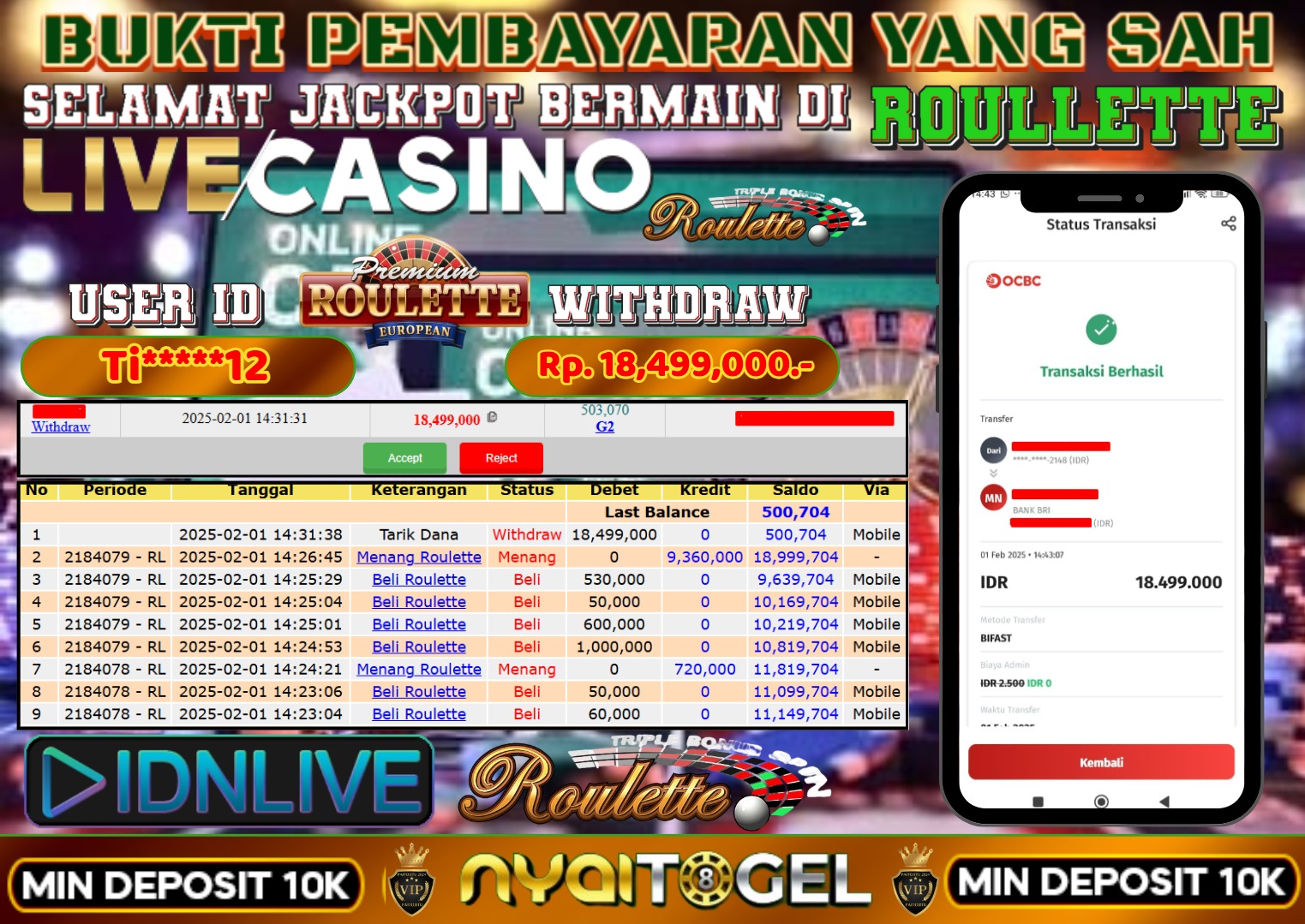 bukti jp livecasino