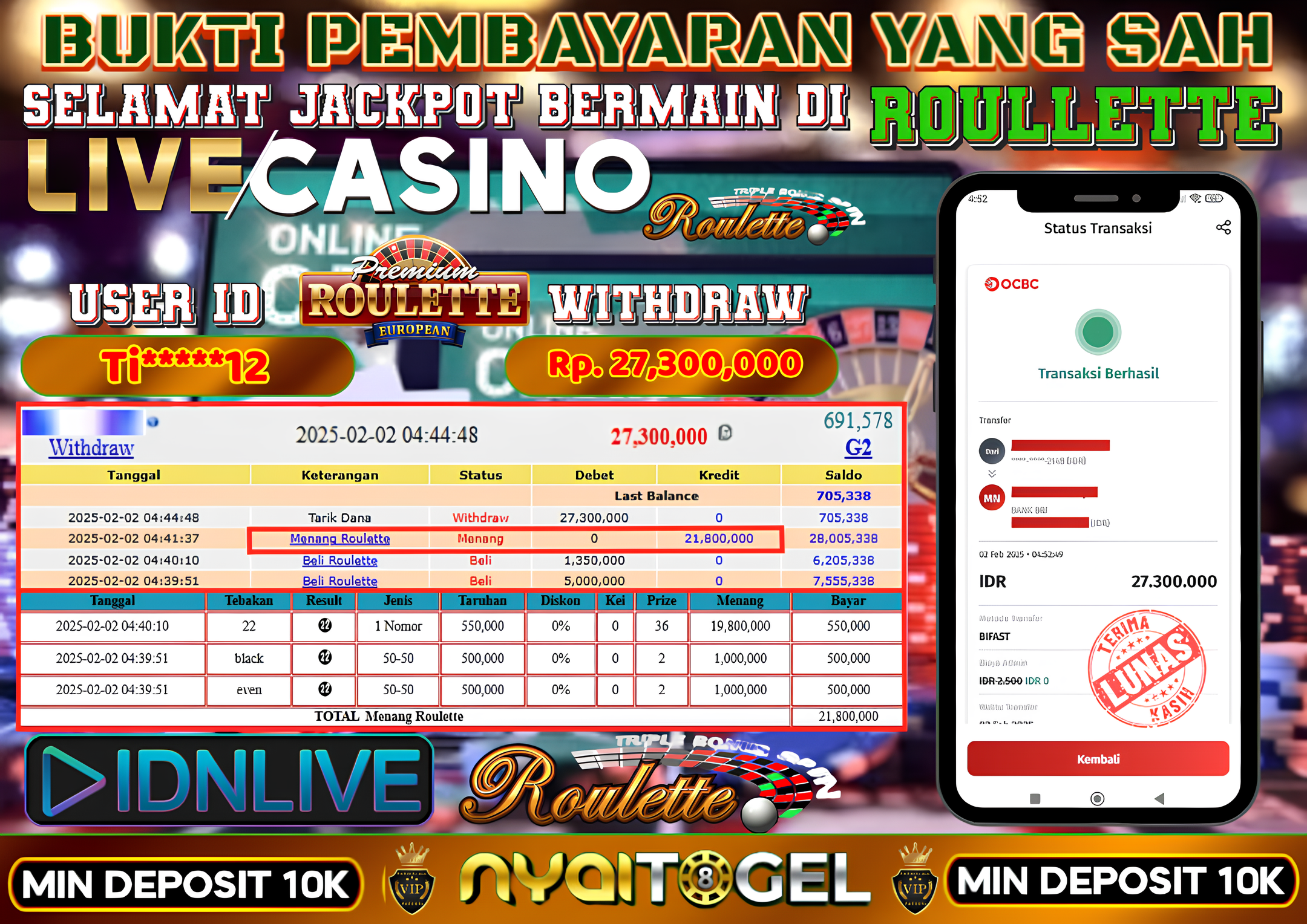 NYAITOGEL Bukti Jackpot Livecasino