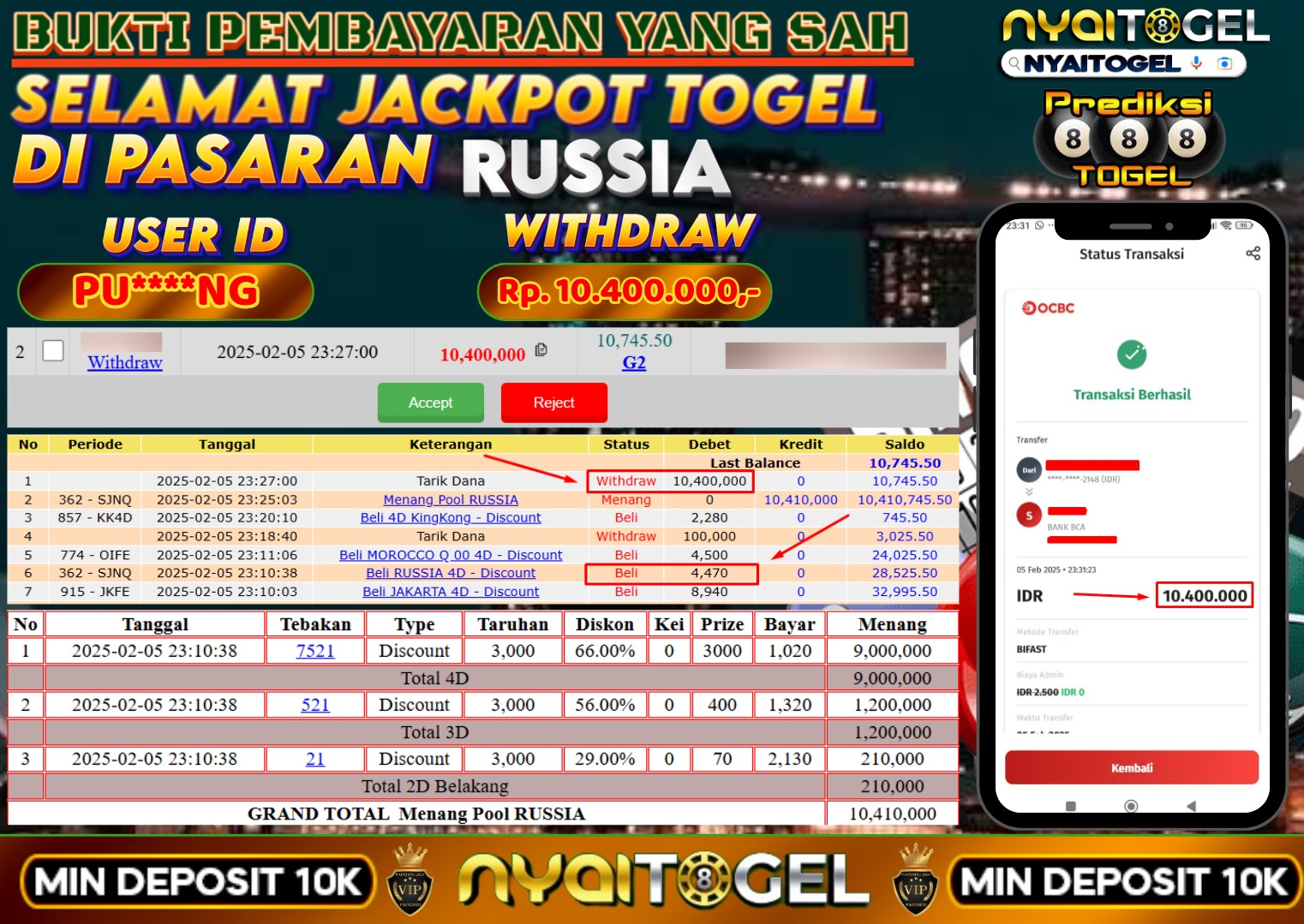 bukti jp togel