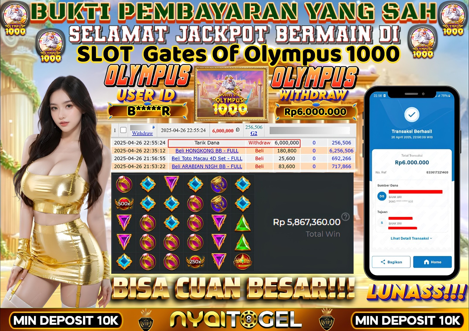 bukti jp slot
