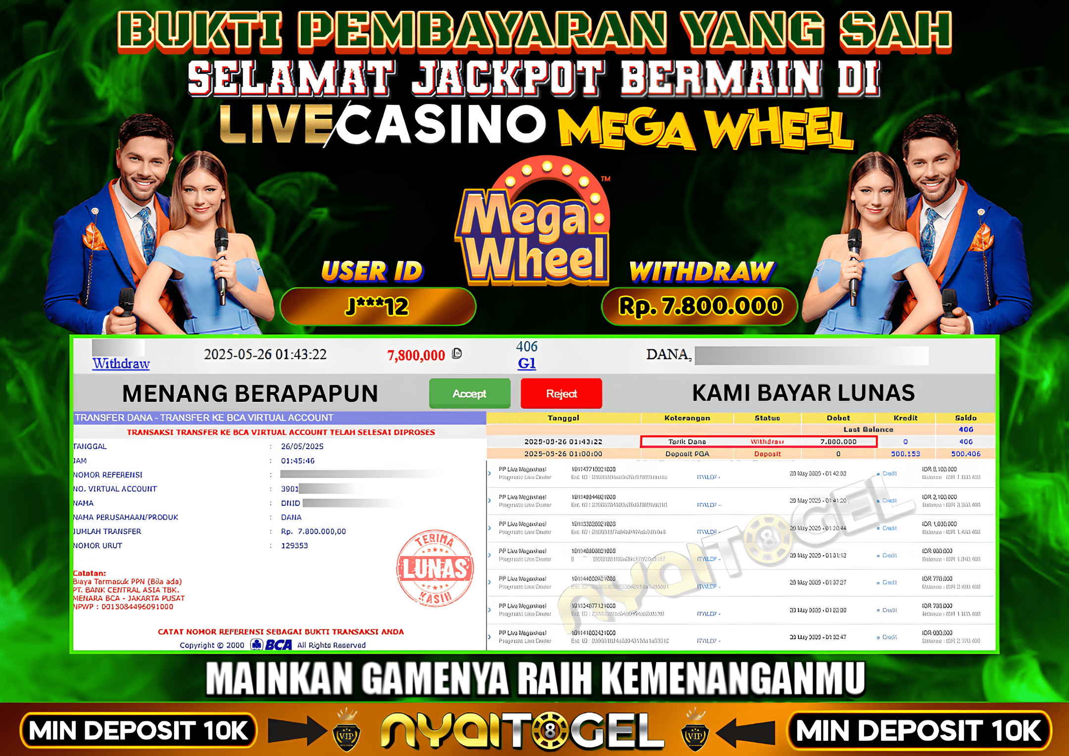 NYAITOGEL Bukti Jackpot Livecasino