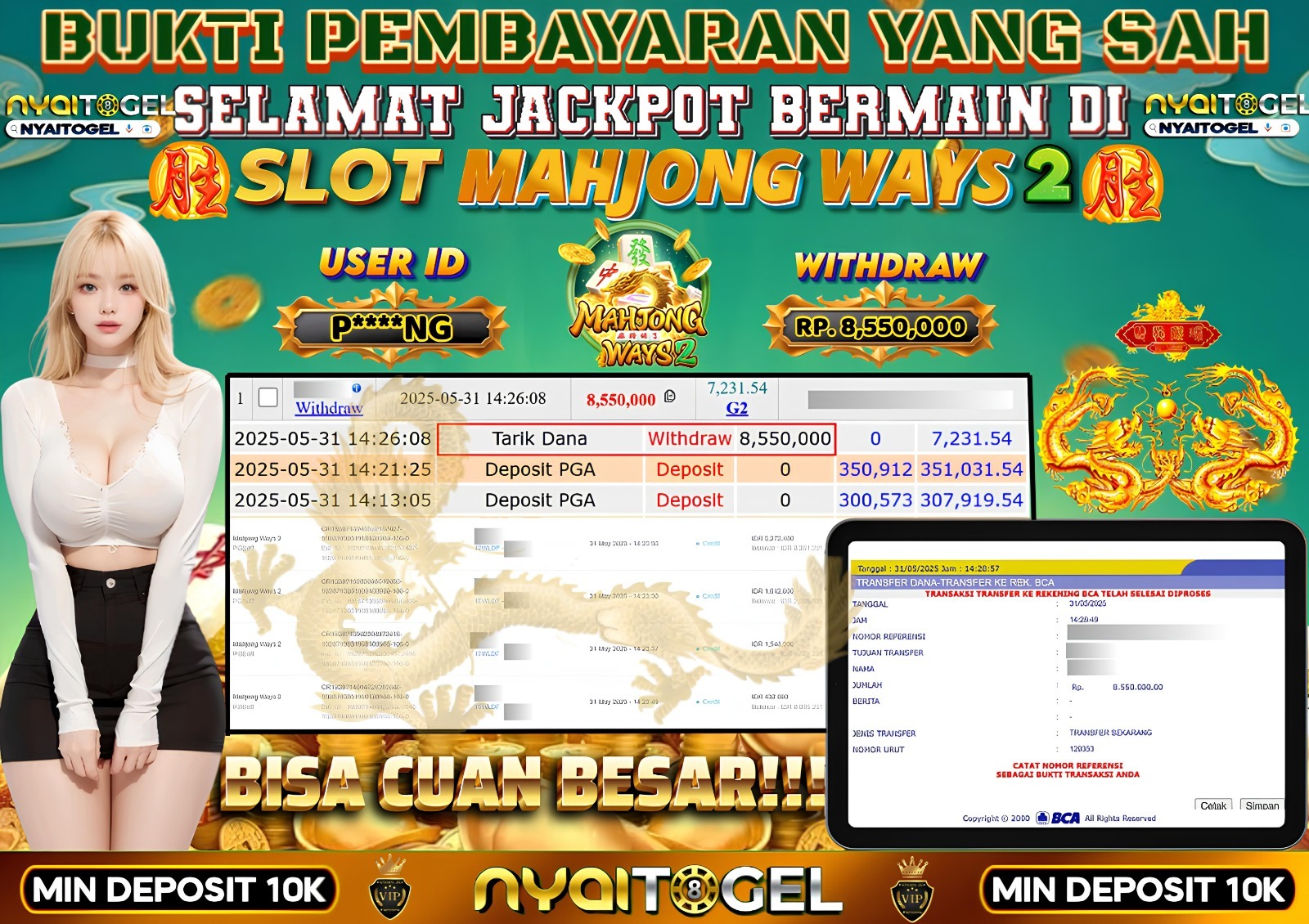 bukti jp slot
