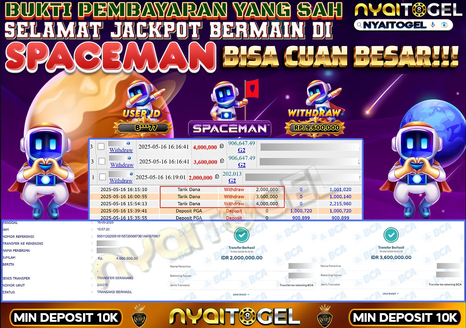 bukti jp slot