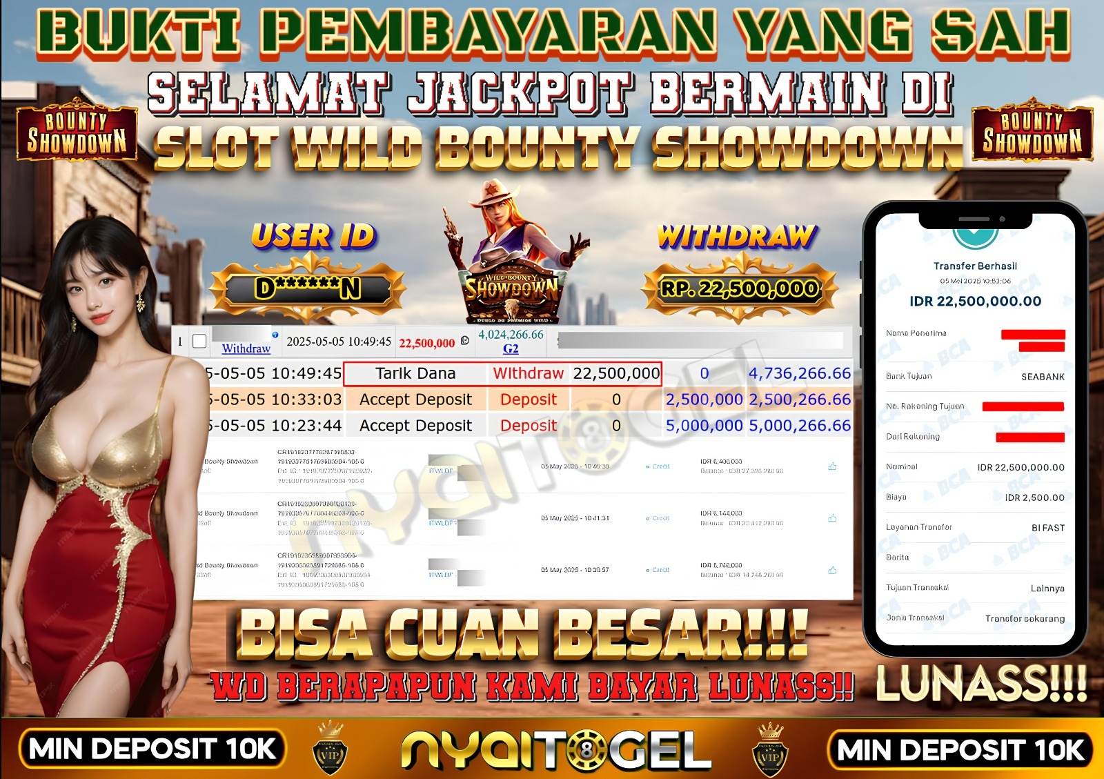 bukti jp slot