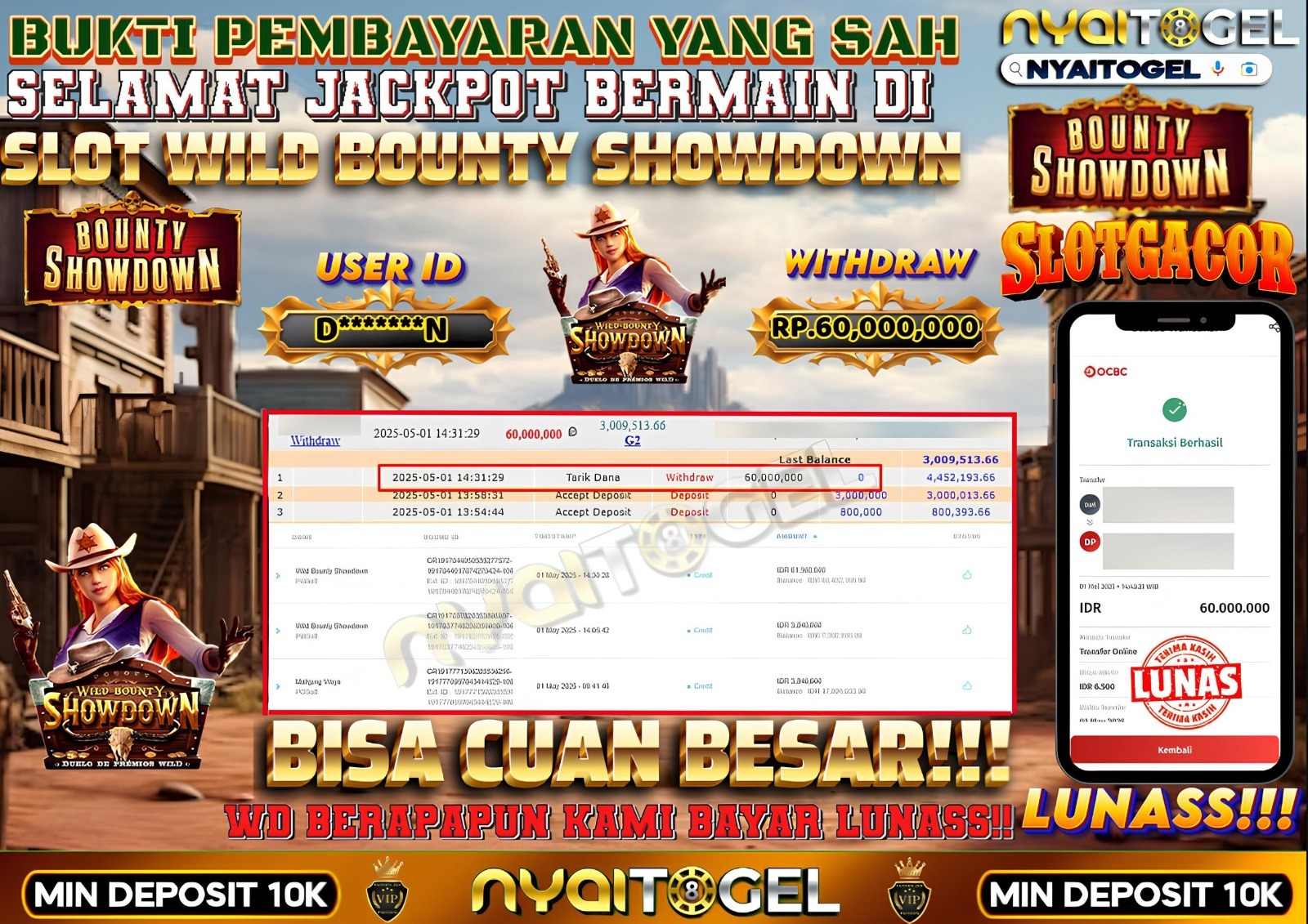 bukti jp slot