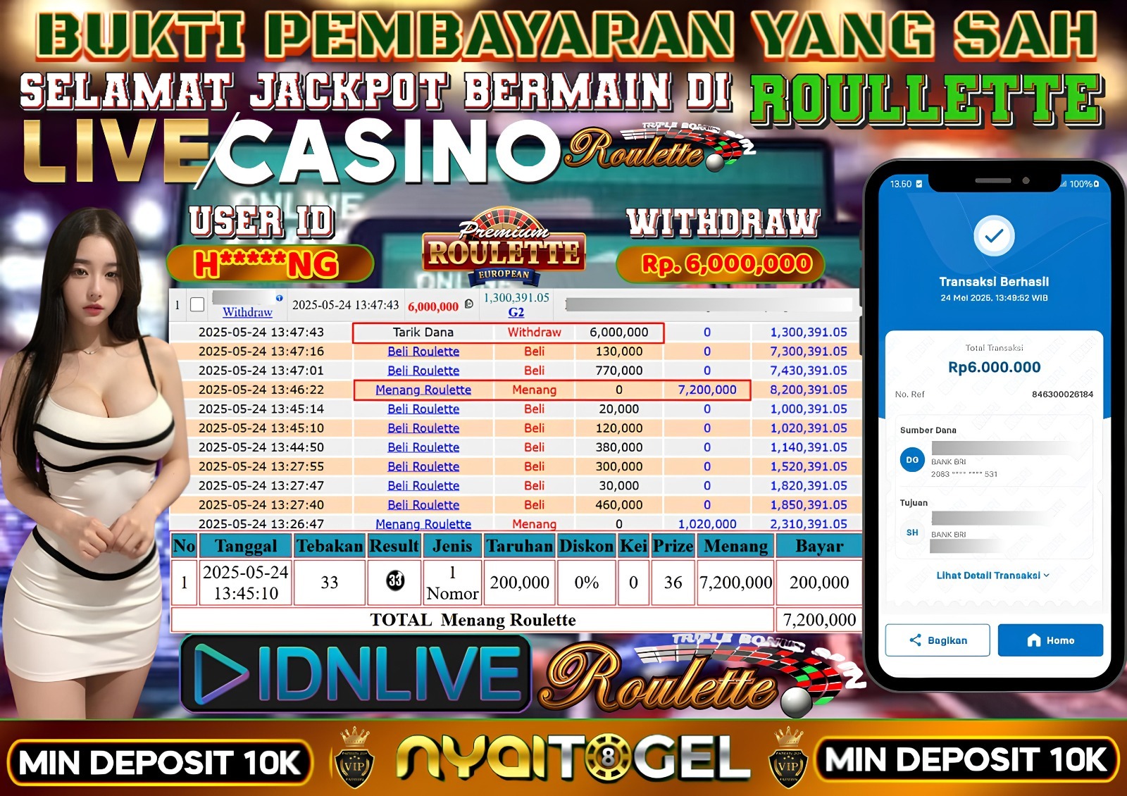bukti jp livecasino