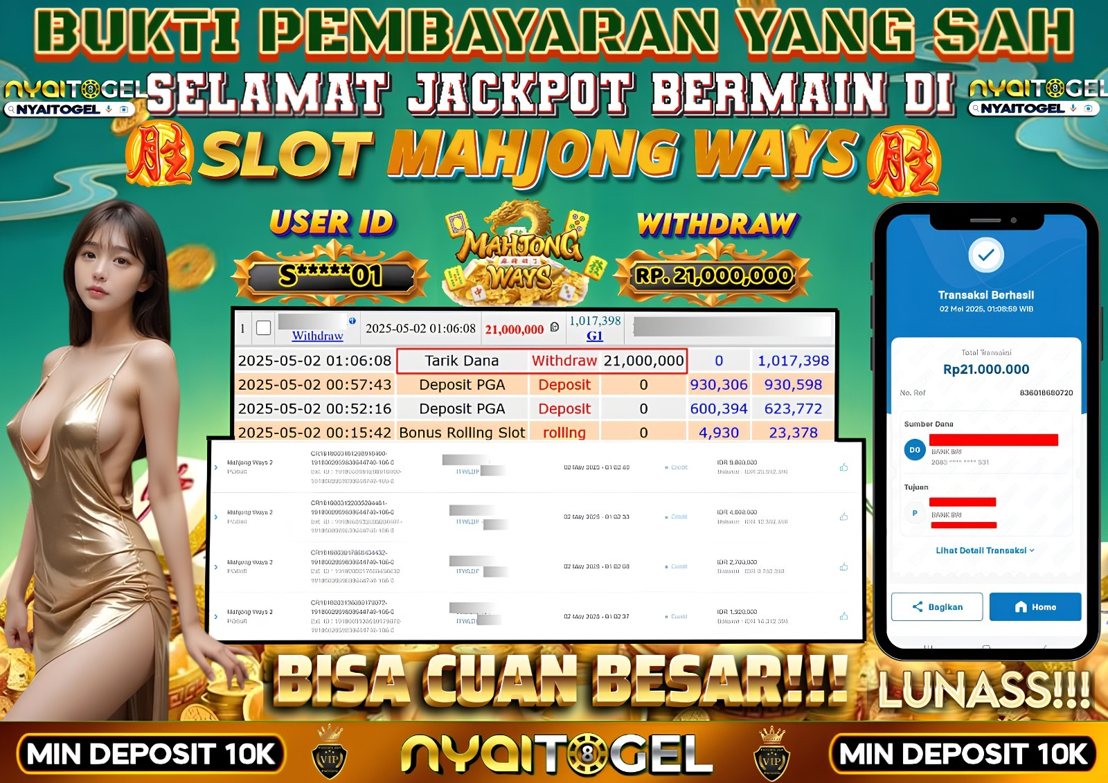 bukti jp slot
