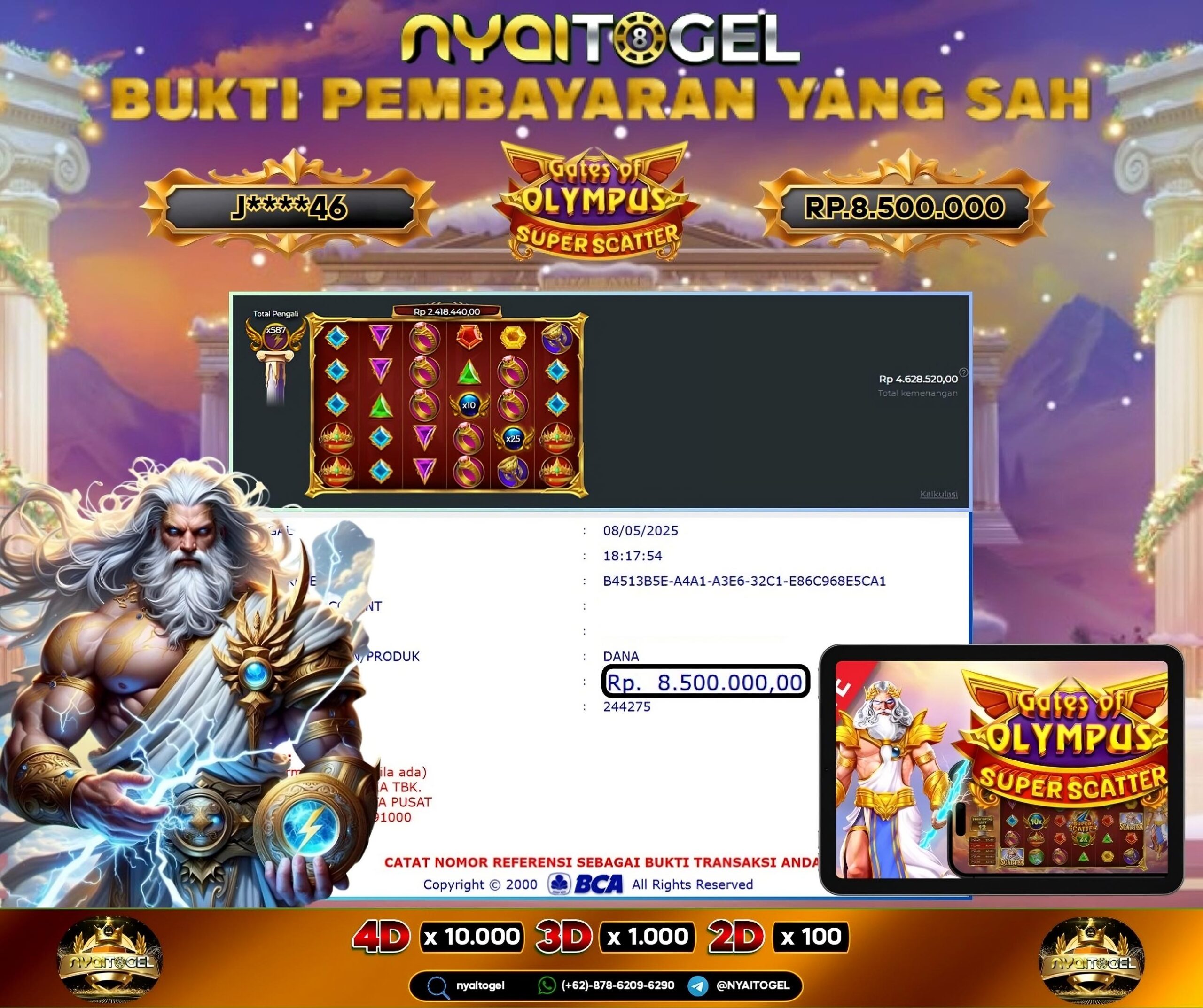bukti jp slot