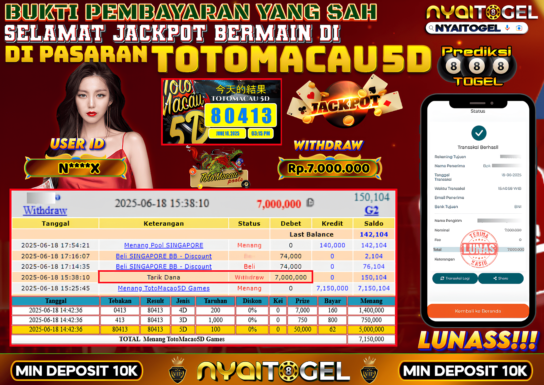 NYAITOGEL Bukti Jackpot Togel