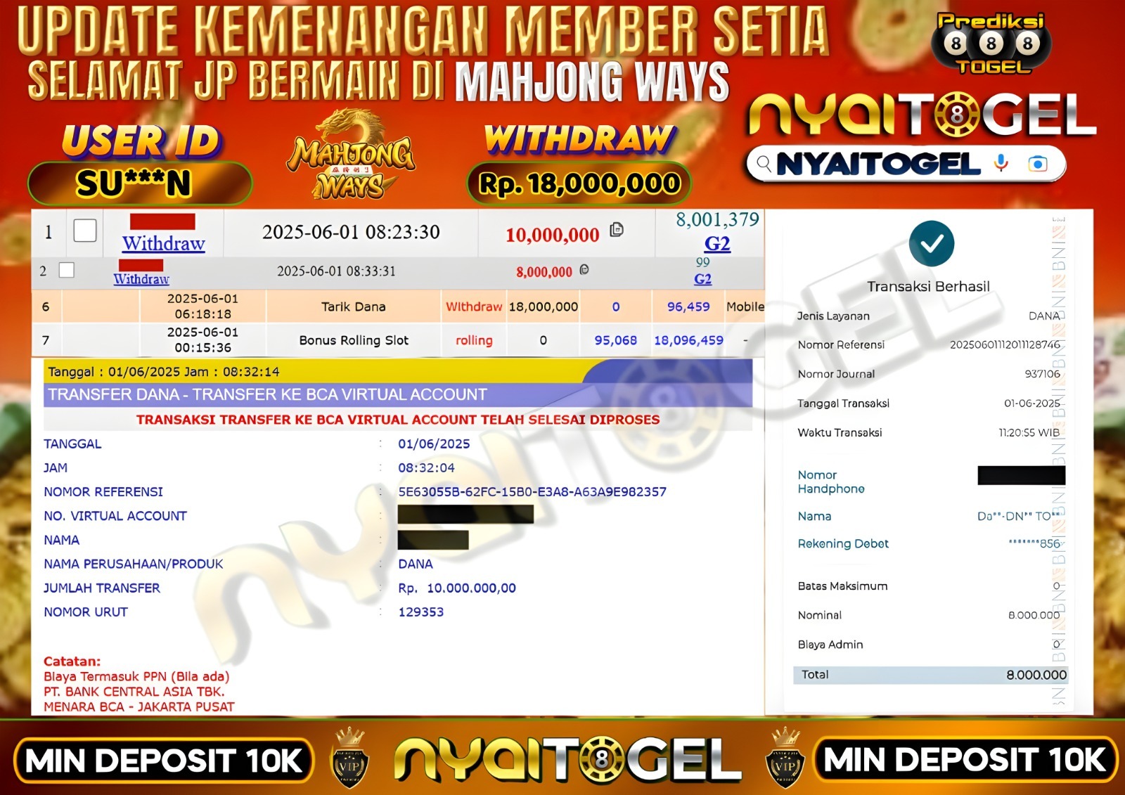 bukti jp slot