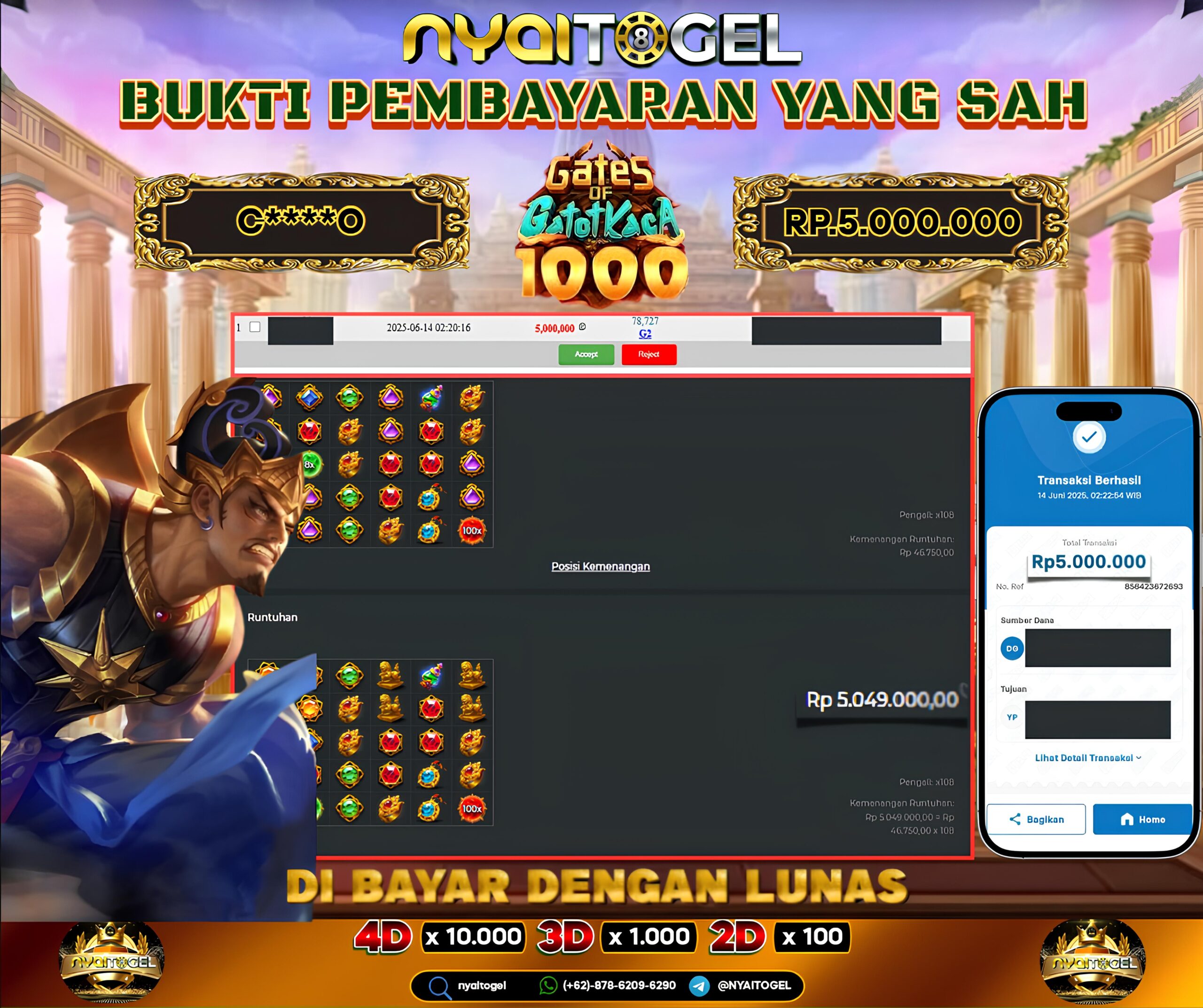 bukti jp slot