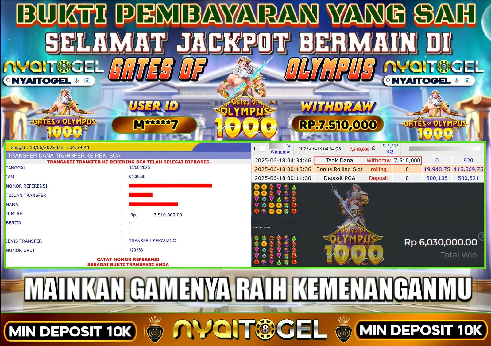 bukti jp slot