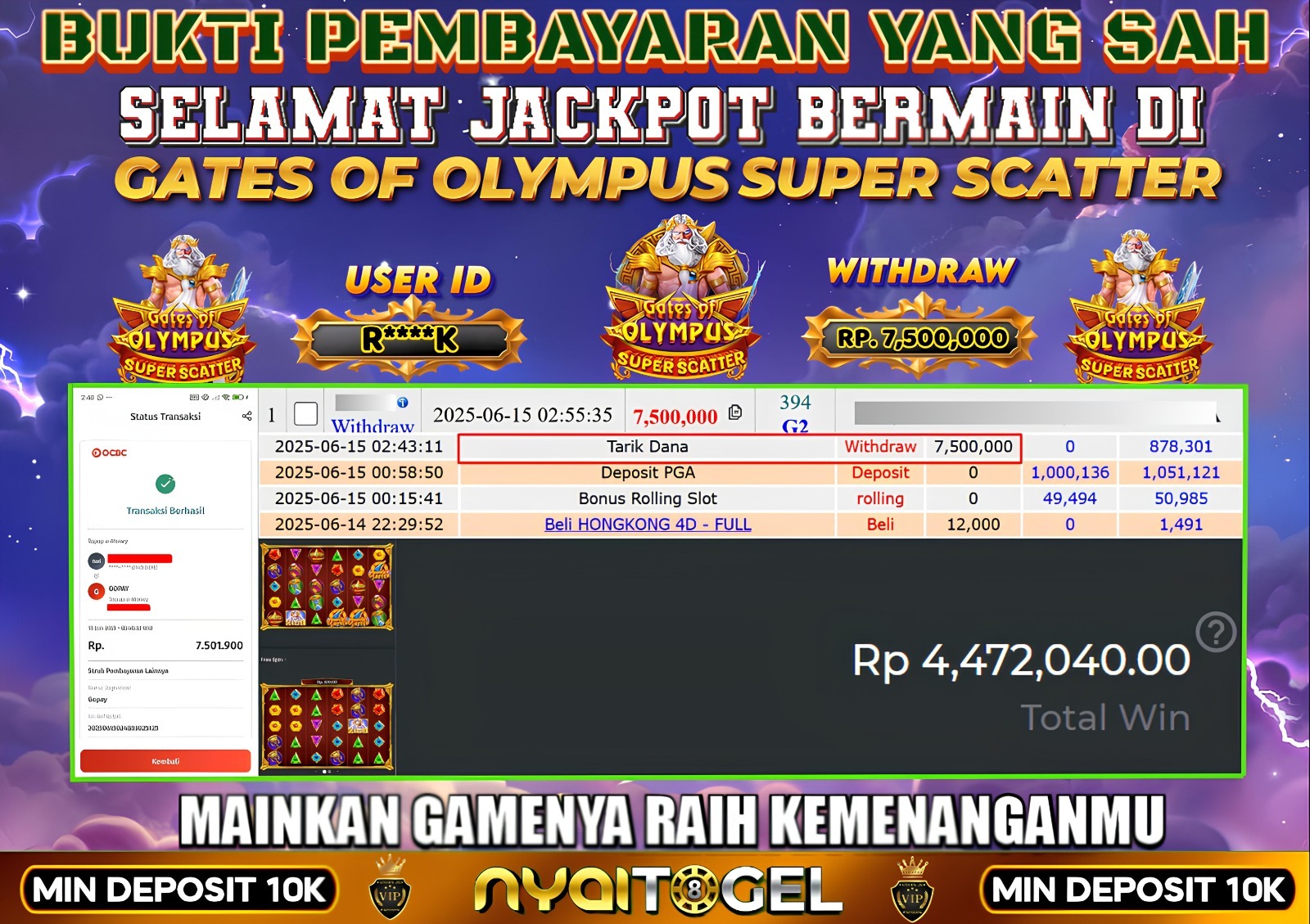 NYAITOGEL Bukti Jackpot Slot