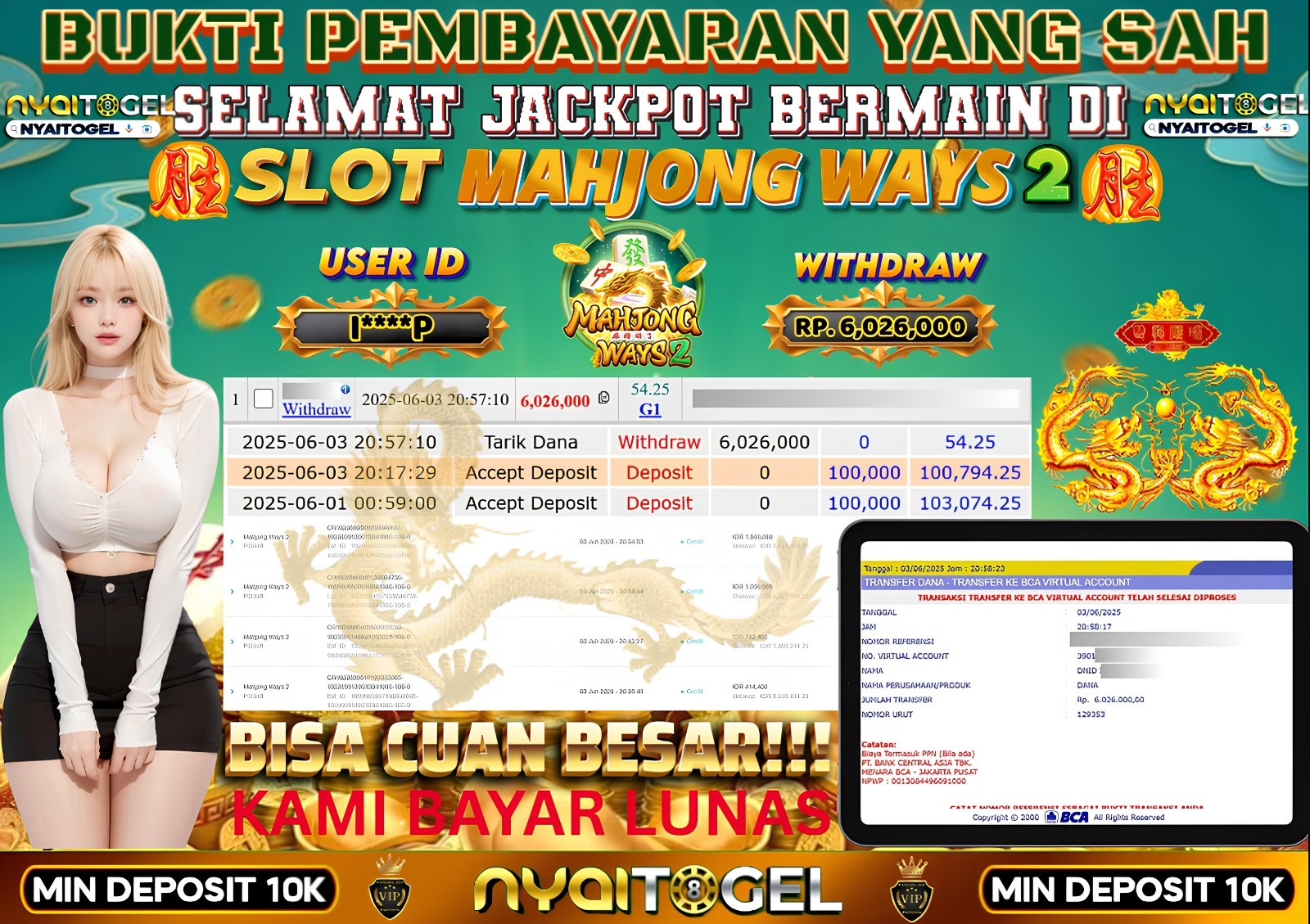 bukti jp slot